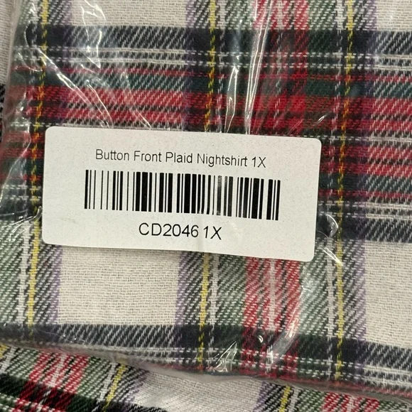 NWT COUNTRY STORE Night Shirt 1X Flannel Plaid Nightgown Pajama Top Cozy Cabin🪵 - Picture 13 of 13